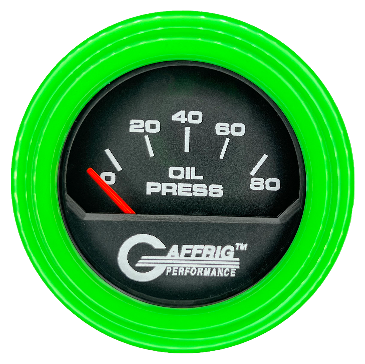 #195016 2 INCH ELECTRIC OIL PRESSURE 0-80 PSI Black Lime Green / Step