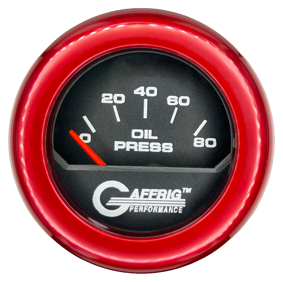 #195016 2 INCH ELECTRIC OIL PRESSURE 0-80 PSI Black Red / Step