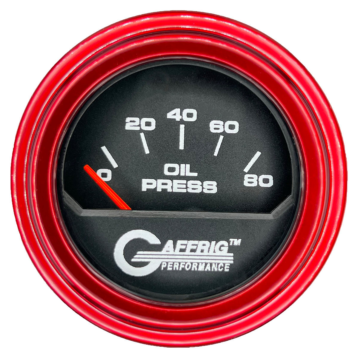 #195016 2 INCH ELECTRIC OIL PRESSURE 0-80 PSI Black Red / Step