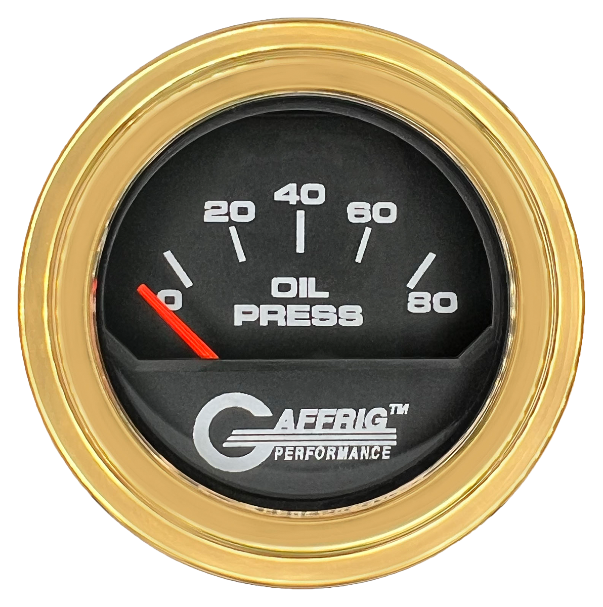 #195016 2 INCH ELECTRIC OIL PRESSURE 0-80 PSI Black Gold / Step