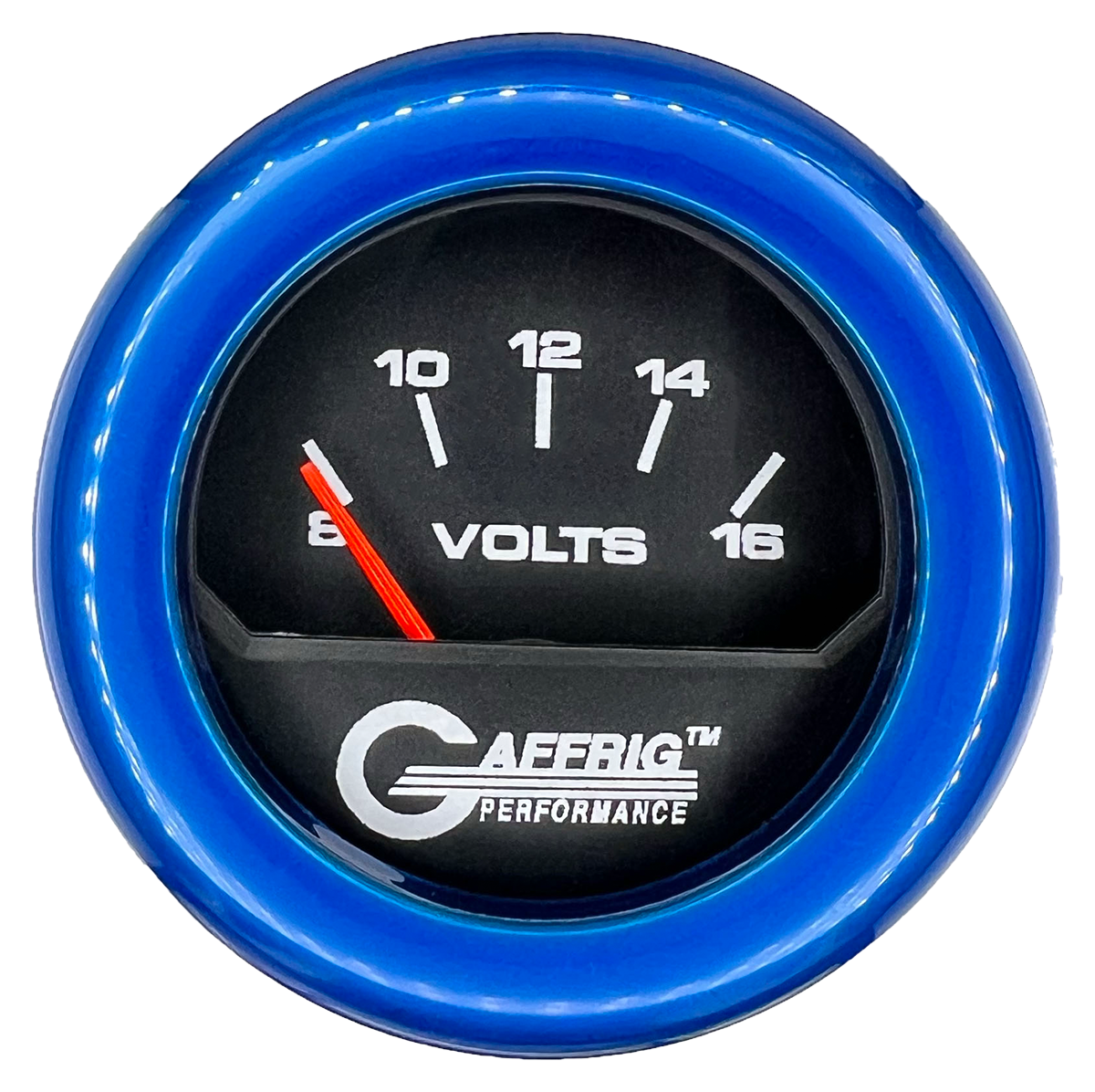 #195032 2 INCH ELECTRIC VOLTMETER 8-16 VOLT Black Blue / Step