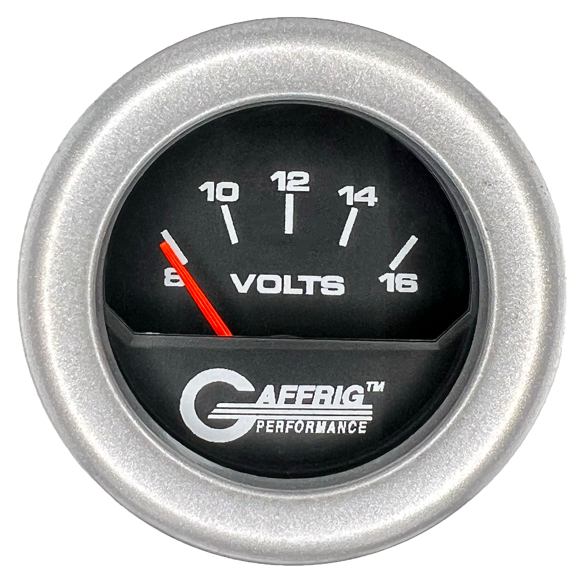 #195032 2 INCH ELECTRIC VOLTMETER 8-16 VOLT Black Platinum / Step