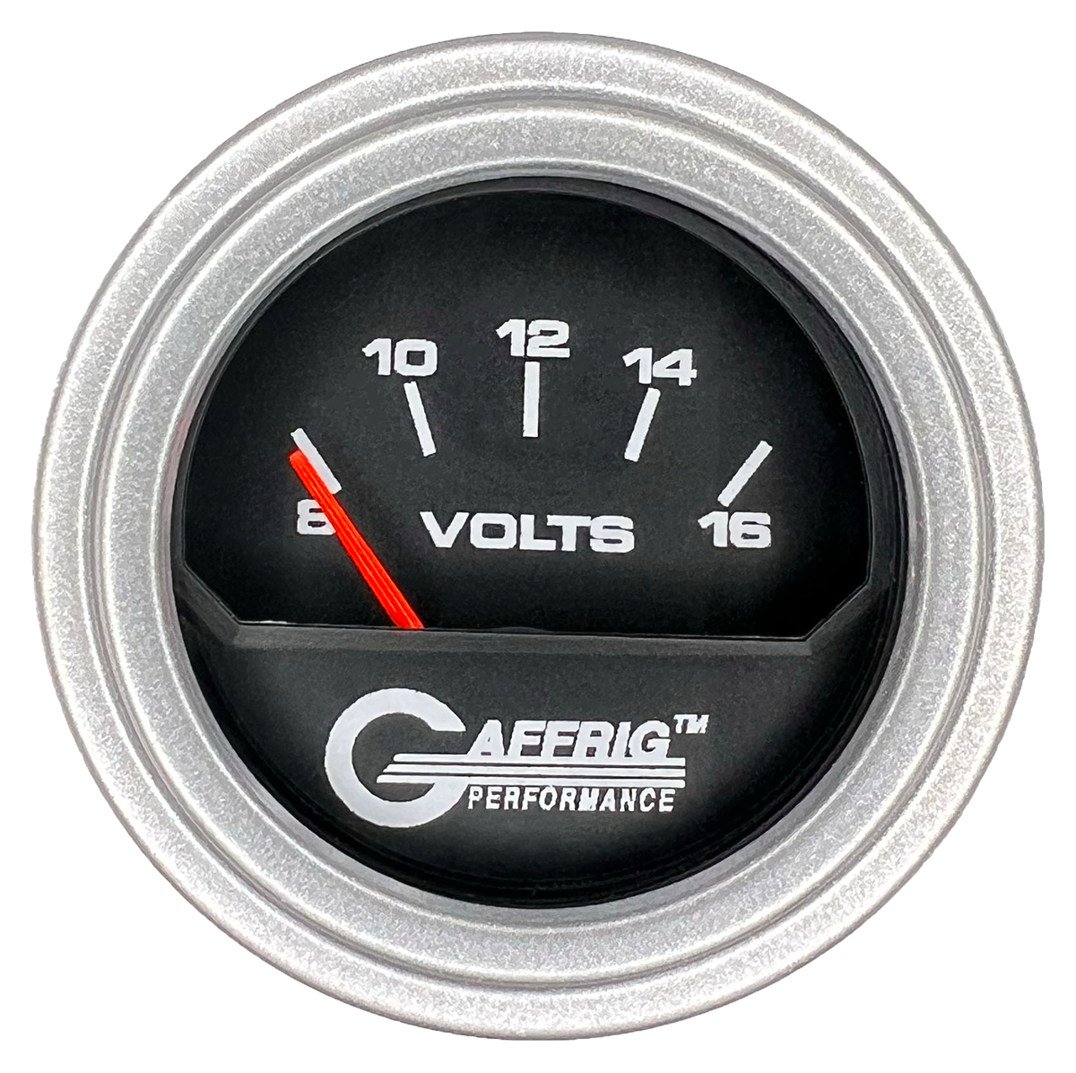#195032 2 INCH ELECTRIC VOLTMETER 8-16 VOLT Black Platinum / Step