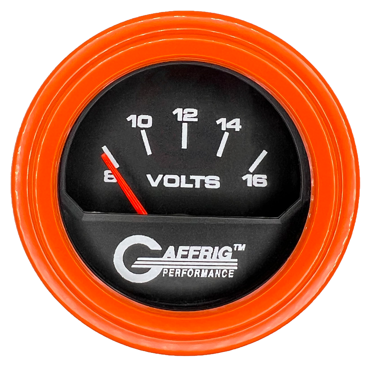 #195032 2 INCH ELECTRIC VOLTMETER 8-16 VOLT Black Orange / Step
