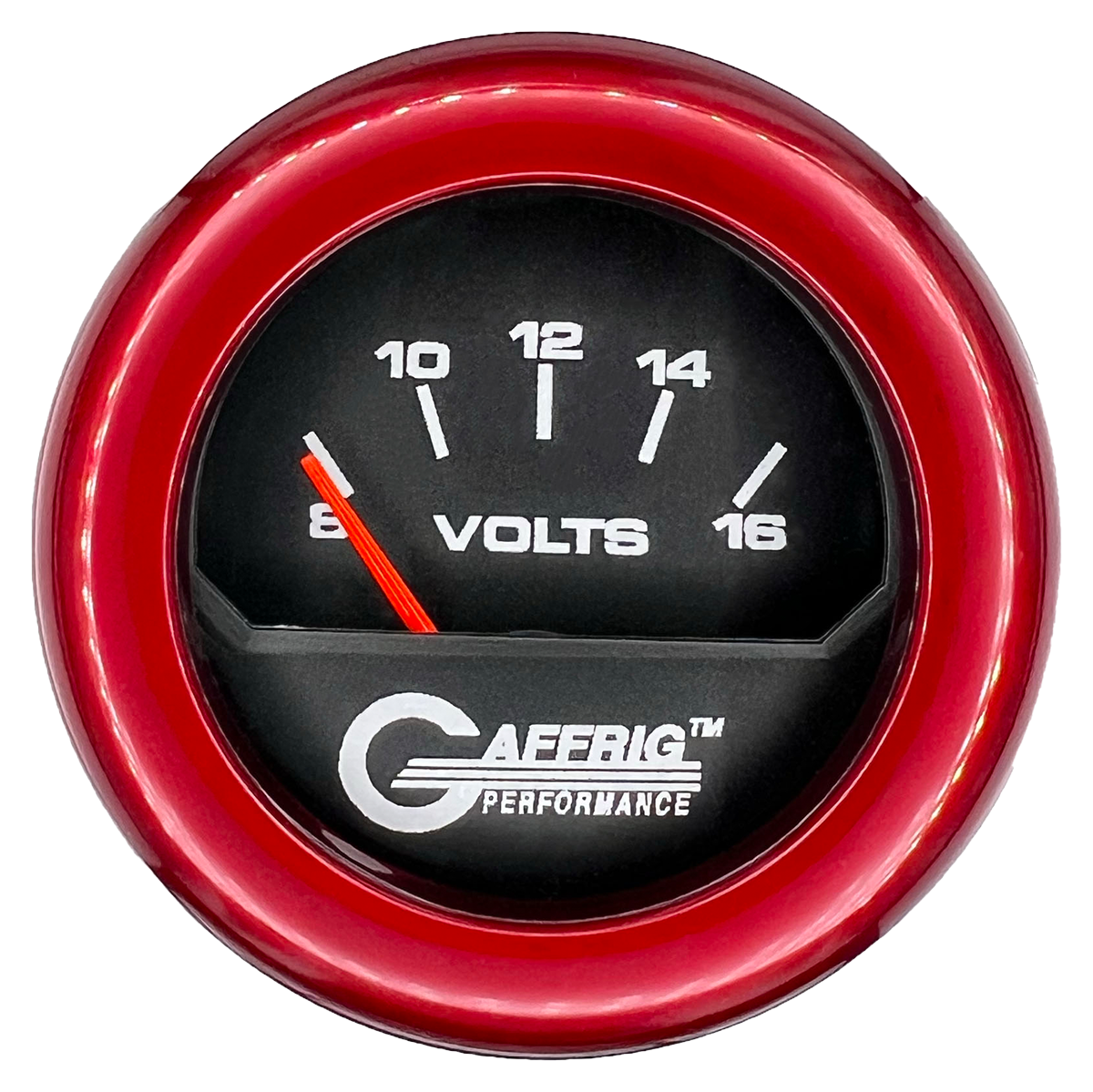 #195032 2 INCH ELECTRIC VOLTMETER 8-16 VOLT Black Red / Step