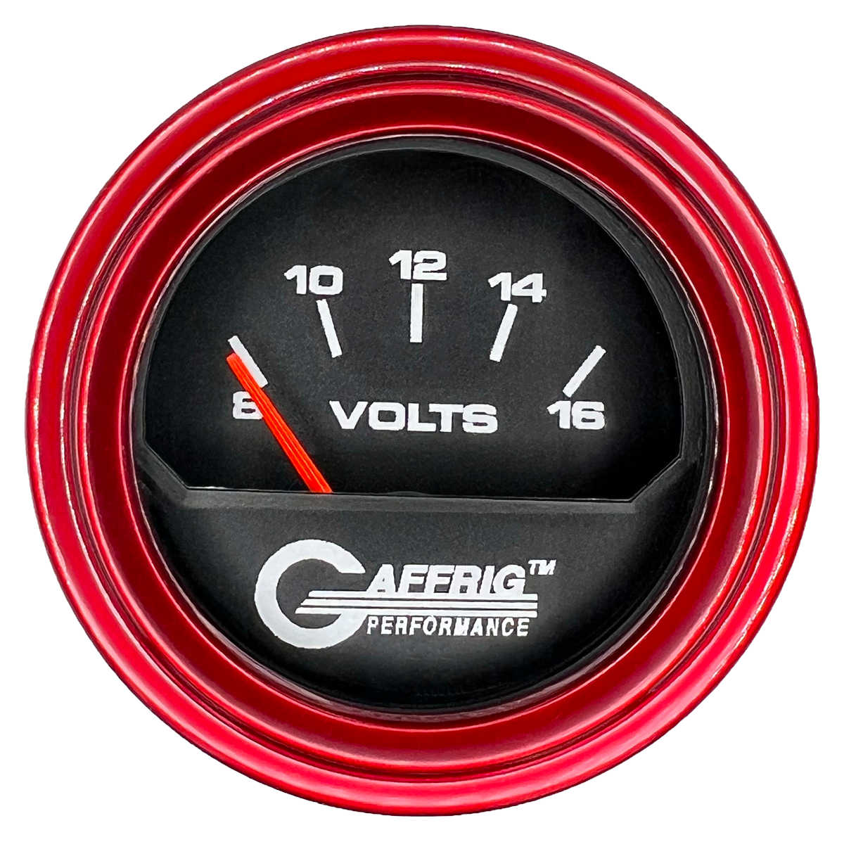 #195032 2 INCH ELECTRIC VOLTMETER 8-16 VOLT Black Red / Step