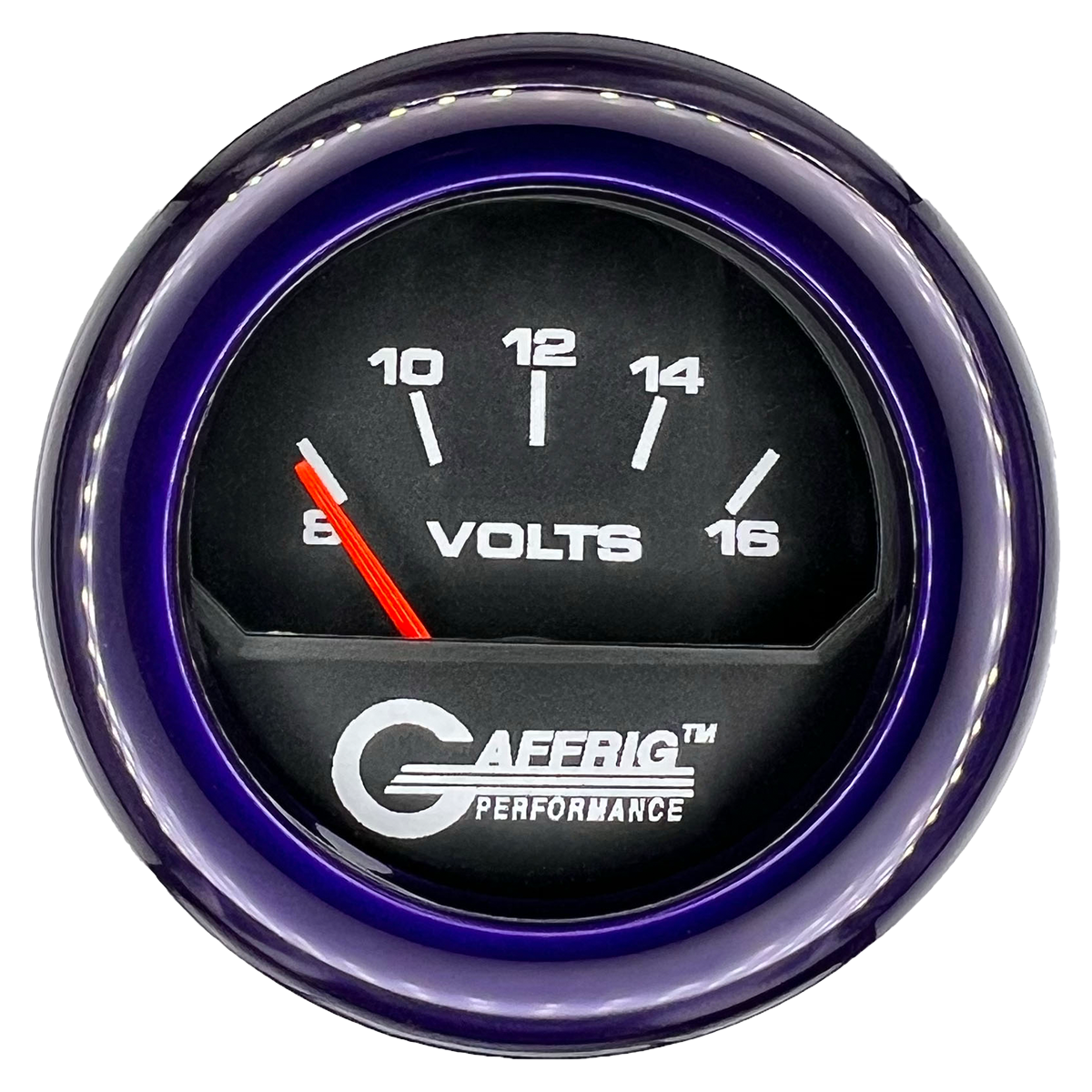 #195032 2 INCH ELECTRIC VOLTMETER 8-16 VOLT Black Purple / Step