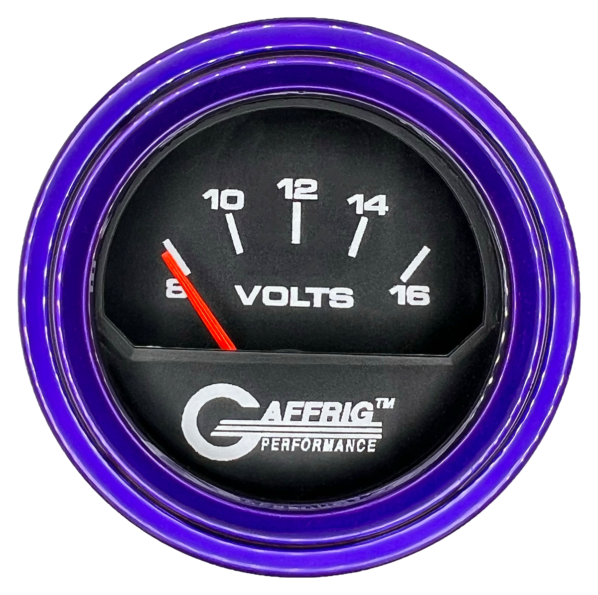 #195032 2 INCH ELECTRIC VOLTMETER 8-16 VOLT Black Purple / Step
