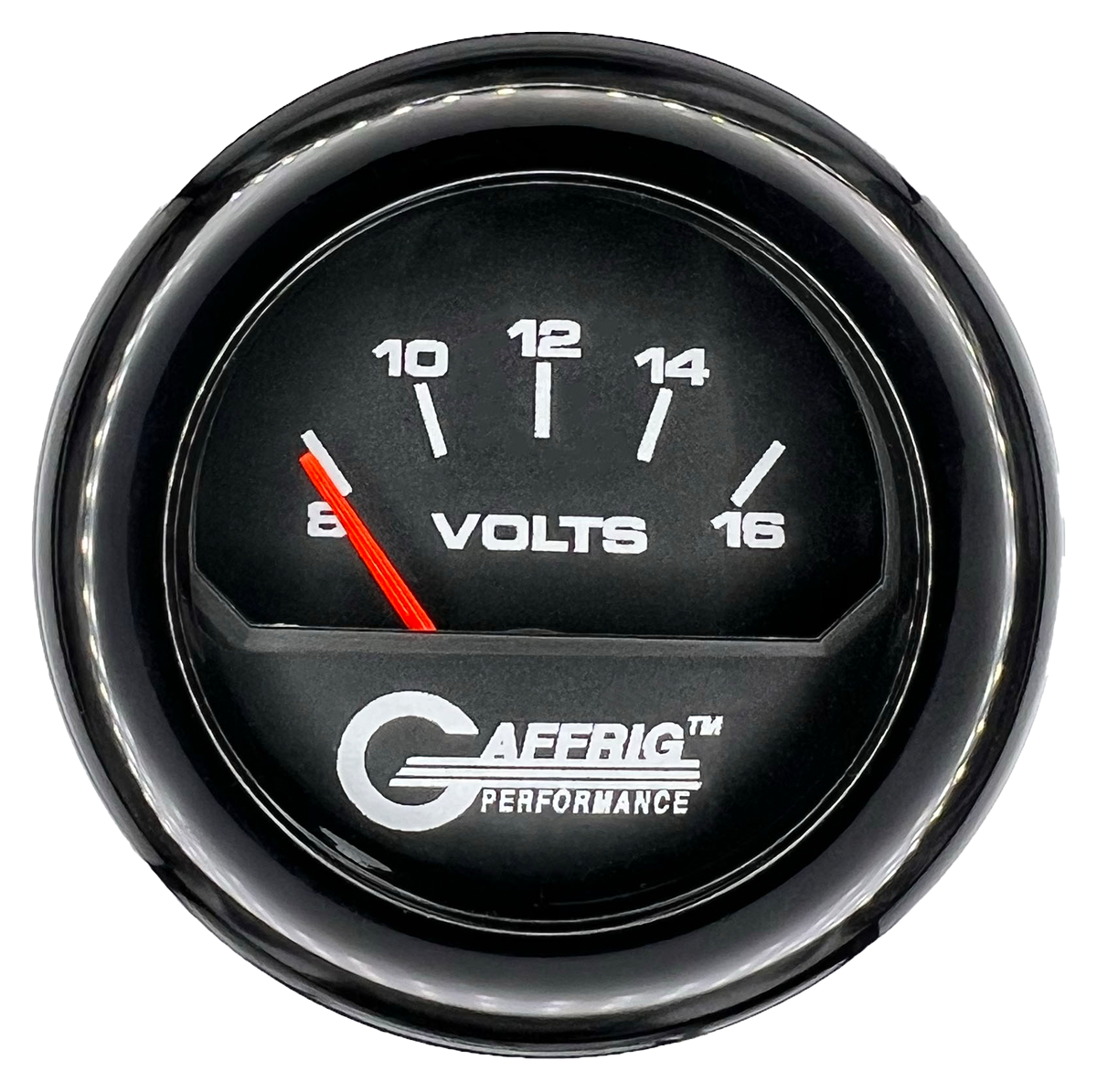 #195032 2 INCH ELECTRIC VOLTMETER 8-16 VOLT Black Black / Fat