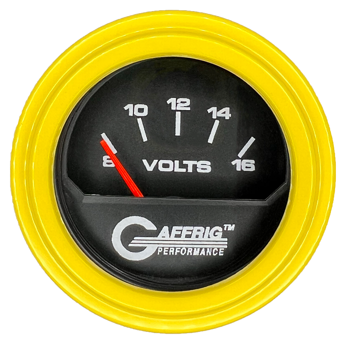 #195032 2 INCH ELECTRIC VOLTMETER 8-16 VOLT Black Yellow / Step