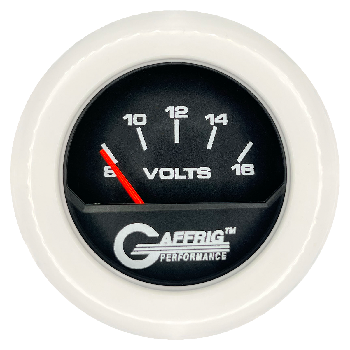 #195032 2 INCH ELECTRIC VOLTMETER 8-16 VOLT Black White / Step