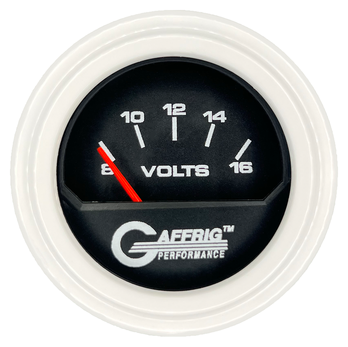 #195032 2 INCH ELECTRIC VOLTMETER 8-16 VOLT Black White / Step