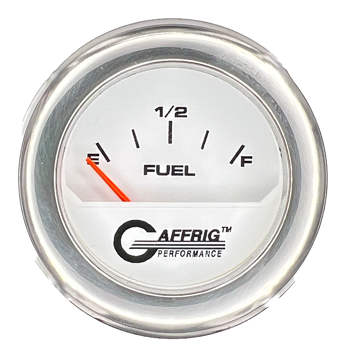 #195502 2 INCH ELECTRIC FUEL LEVEL 240-33~ White Chrome / Step
