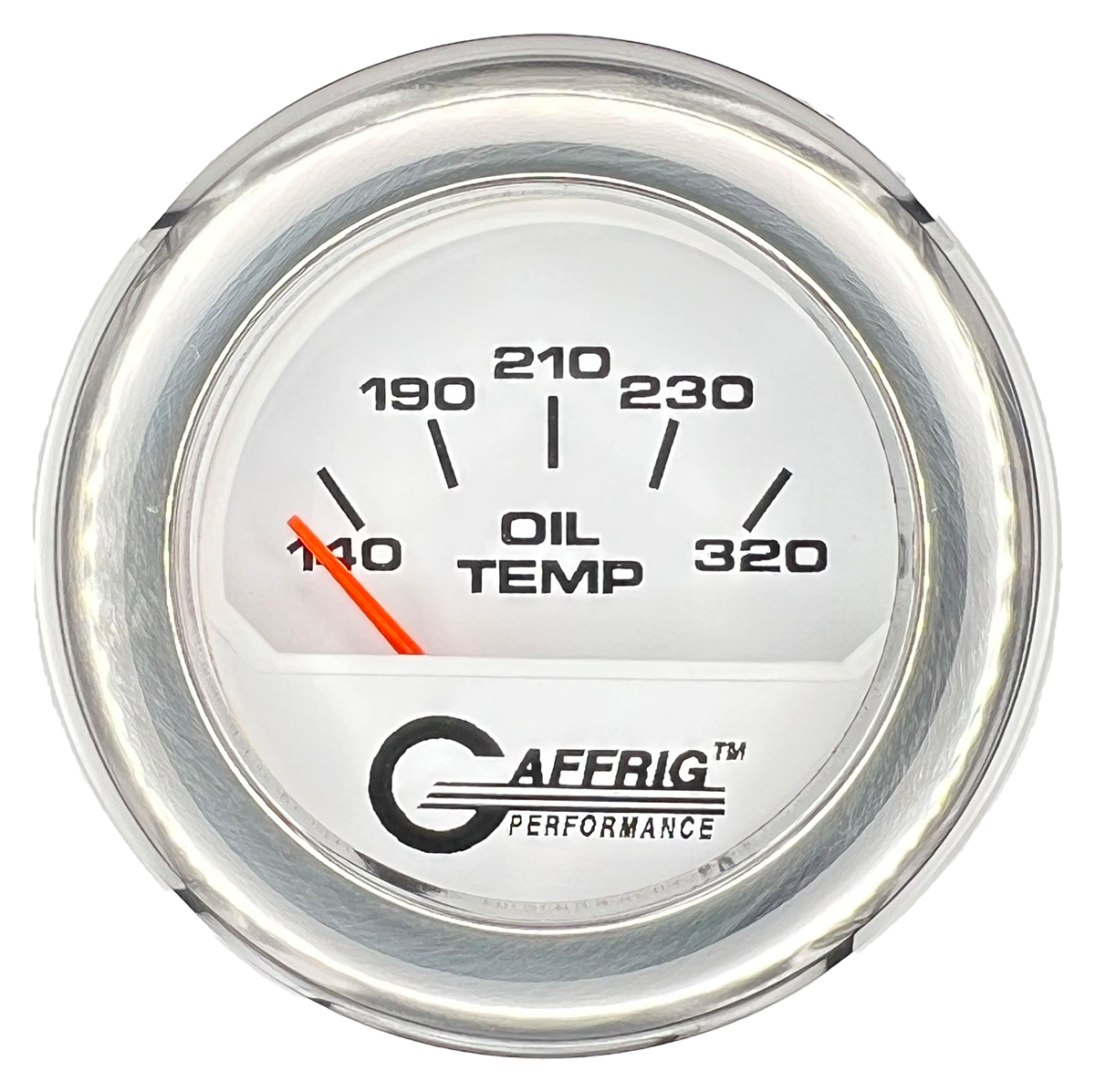 #195520 2 INCH ELECTRIC OIL TEMP. 100-320 F White Chrome / Step