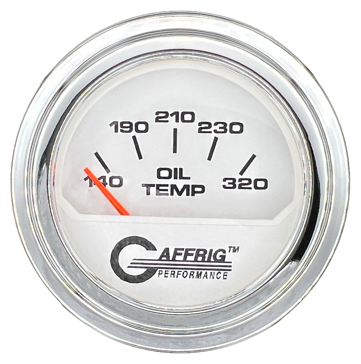 #195520 2 INCH ELECTRIC OIL TEMP. 100-320 F White Chrome / Step