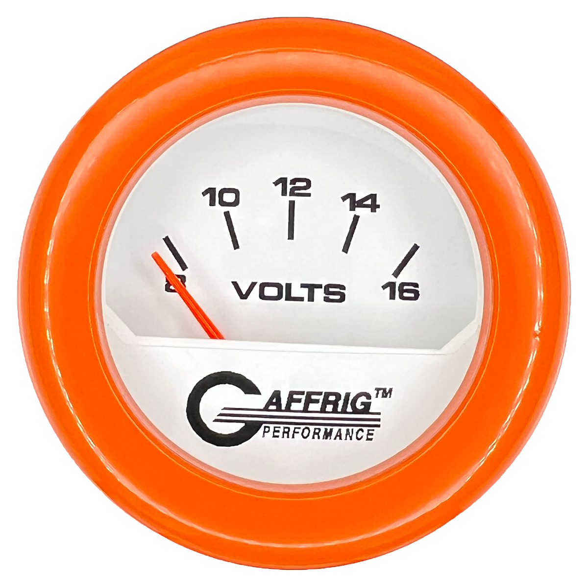 #195532 2 INCH ELECTRIC VOLTMETER 8-16 VOLT White Orange / Step