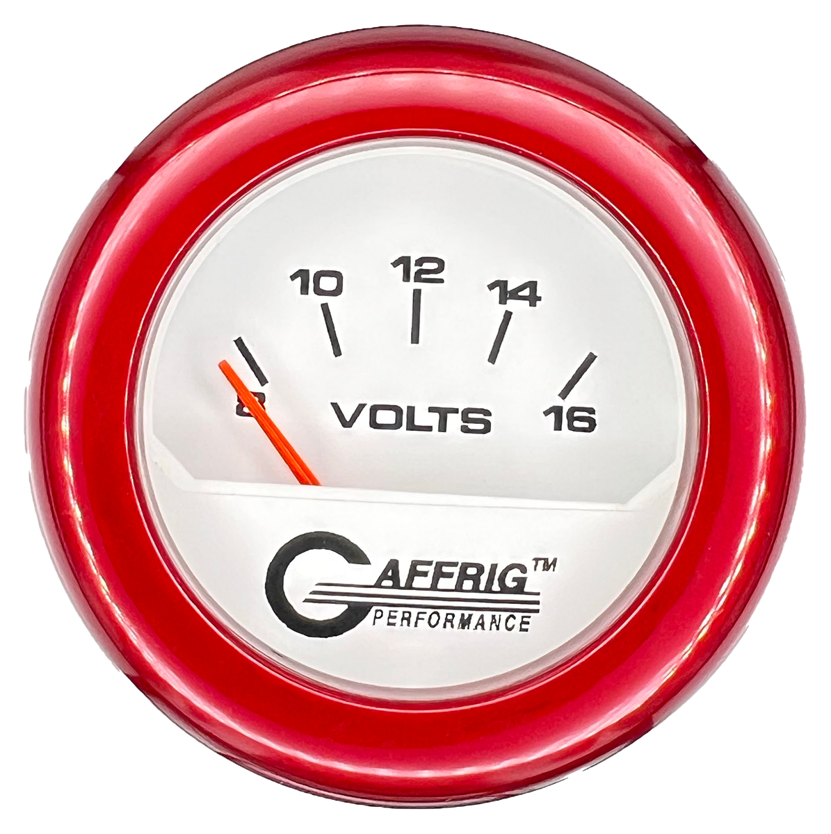 #195532 2 INCH ELECTRIC VOLTMETER 8-16 VOLT White Red / Step