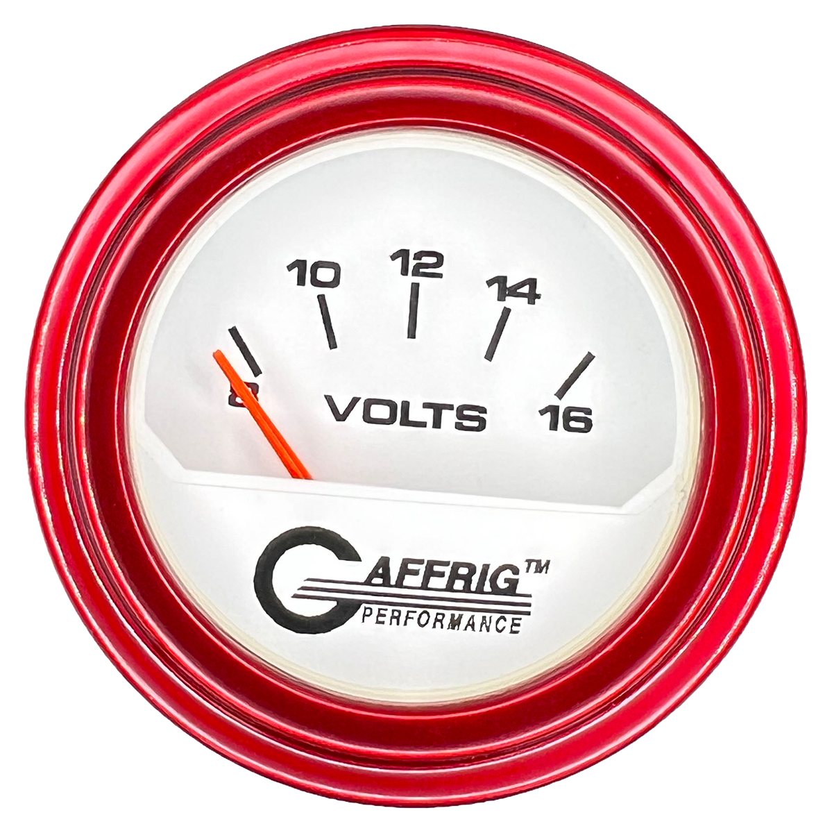 #195532 2 INCH ELECTRIC VOLTMETER 8-16 VOLT White Red / Step
