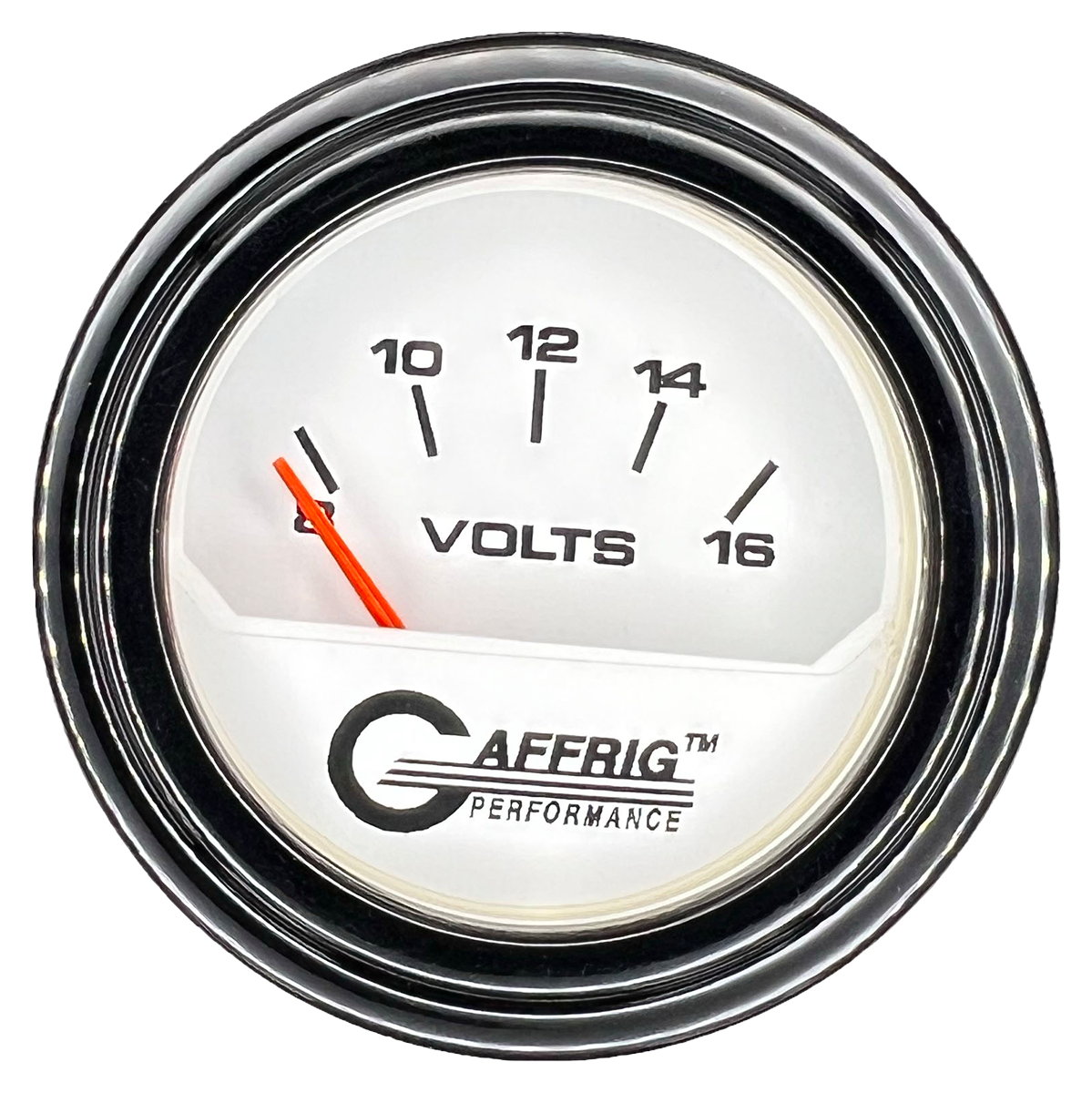 #195532 2 INCH ELECTRIC VOLTMETER 8-16 VOLT White Black / Step