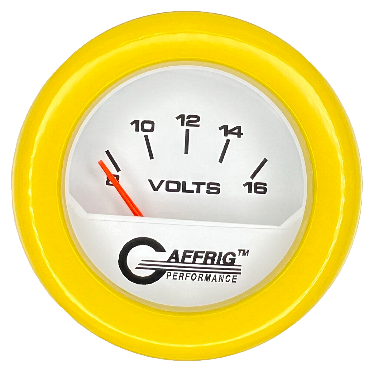 #195532 2 INCH ELECTRIC VOLTMETER 8-16 VOLT White Yellow / Step