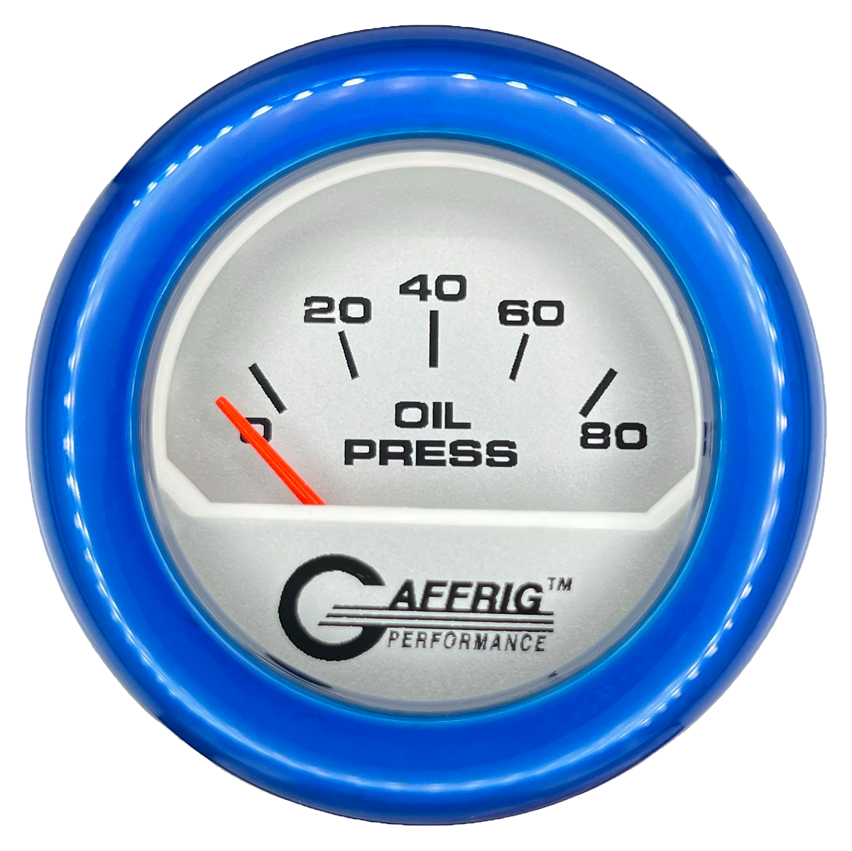 #195816 2 INCH ELECTRIC OIL PRESSURE 0-80 PSI PLATINUM Blue / Step