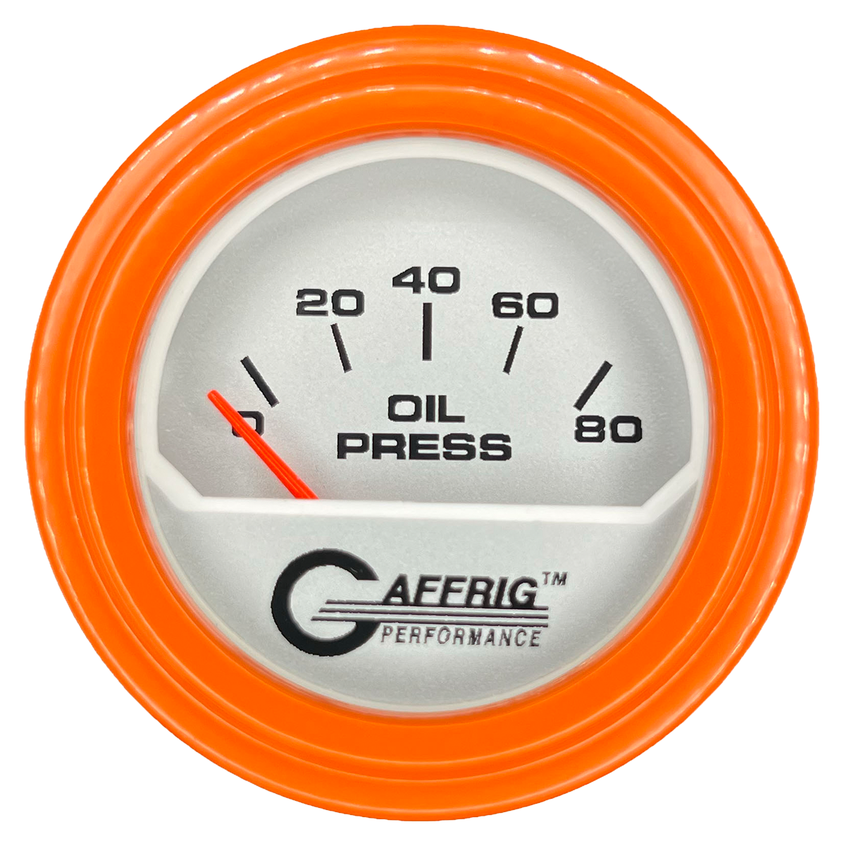 #195816 2 INCH ELECTRIC OIL PRESSURE 0-80 PSI PLATINUM Orange / Step