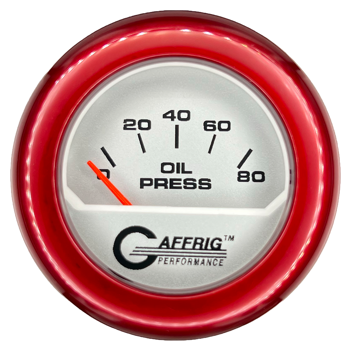#195816 2 INCH ELECTRIC OIL PRESSURE 0-80 PSI PLATINUM Red / Step