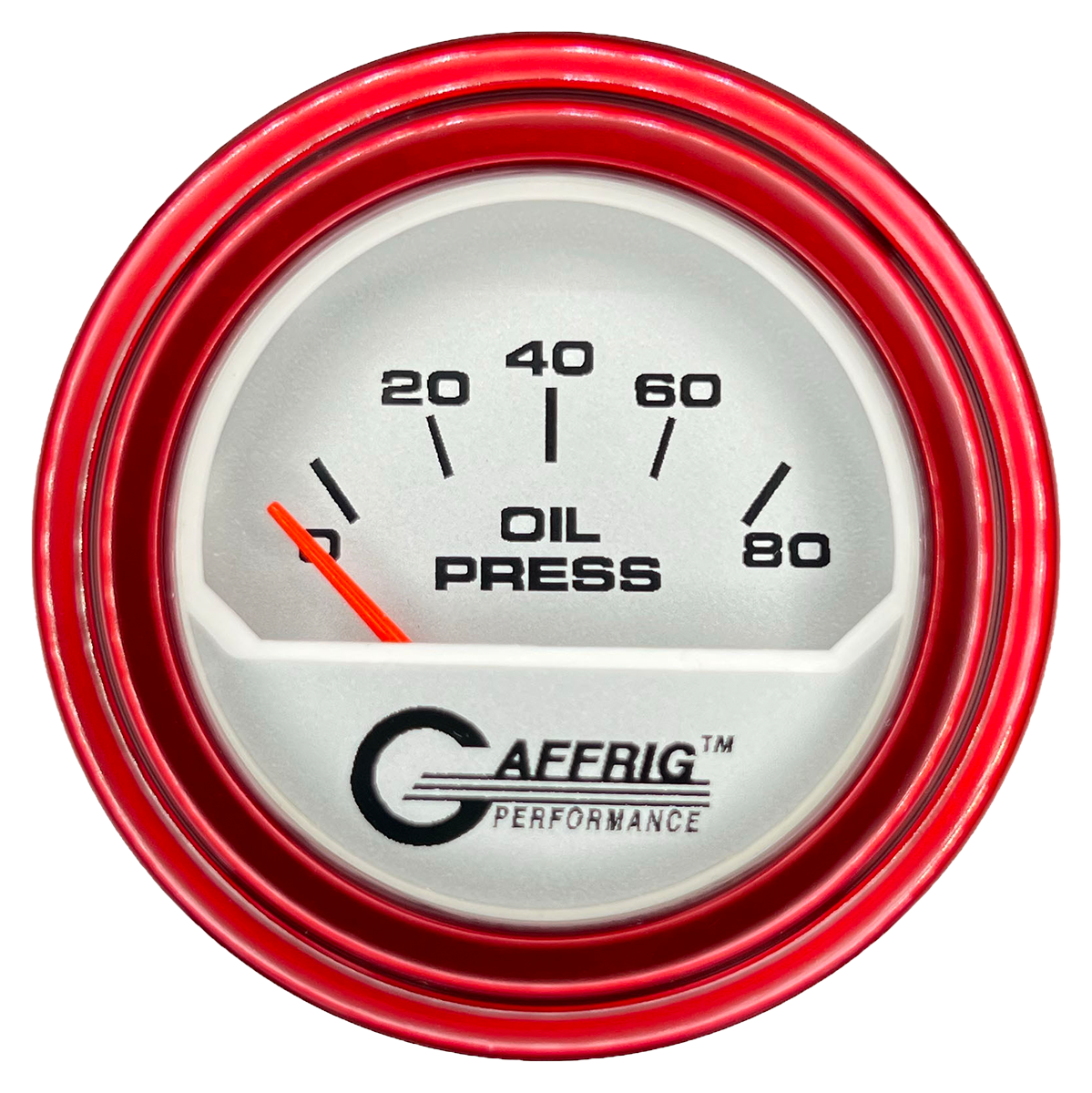 #195816 2 INCH ELECTRIC OIL PRESSURE 0-80 PSI PLATINUM Red / Step
