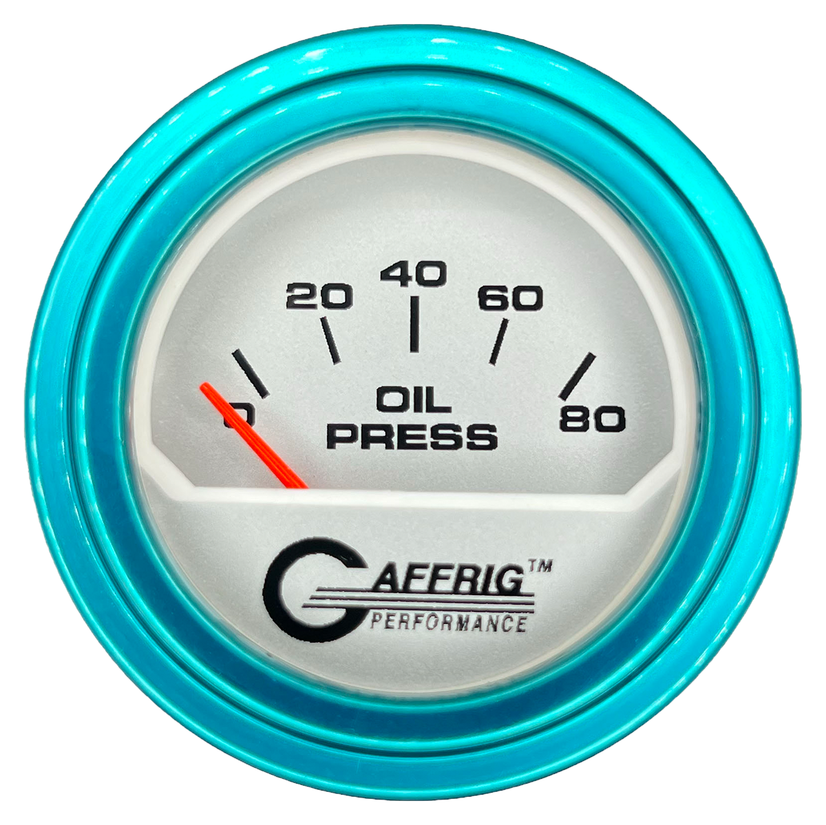 #195816 2 INCH ELECTRIC OIL PRESSURE 0-80 PSI PLATINUM Teal / Step