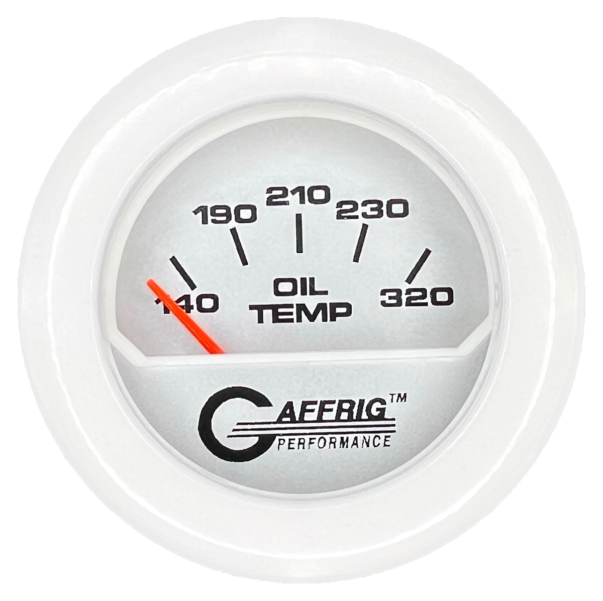 GAFFRIG PART #195820 2 INCH ELECTRIC OIL TEMPERATURE MARINE BOAT GAUGE 100-320 F PLATINUM