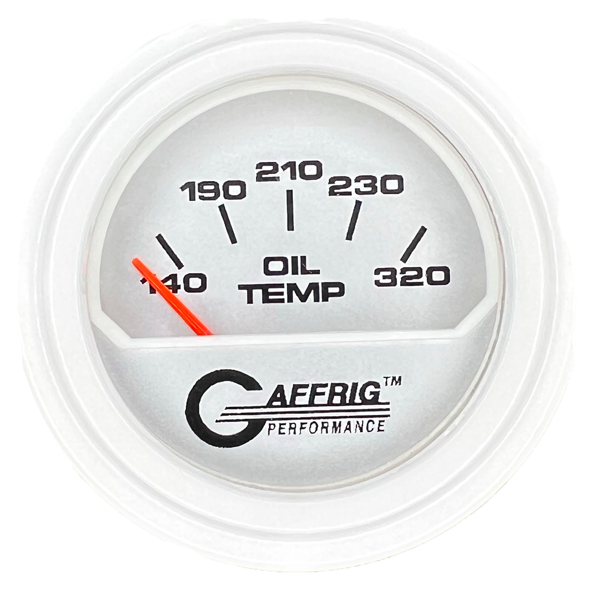 GAFFRIG PART #195820 2 INCH ELECTRIC OIL TEMPERATURE MARINE BOAT GAUGE 100-320 F PLATINUM