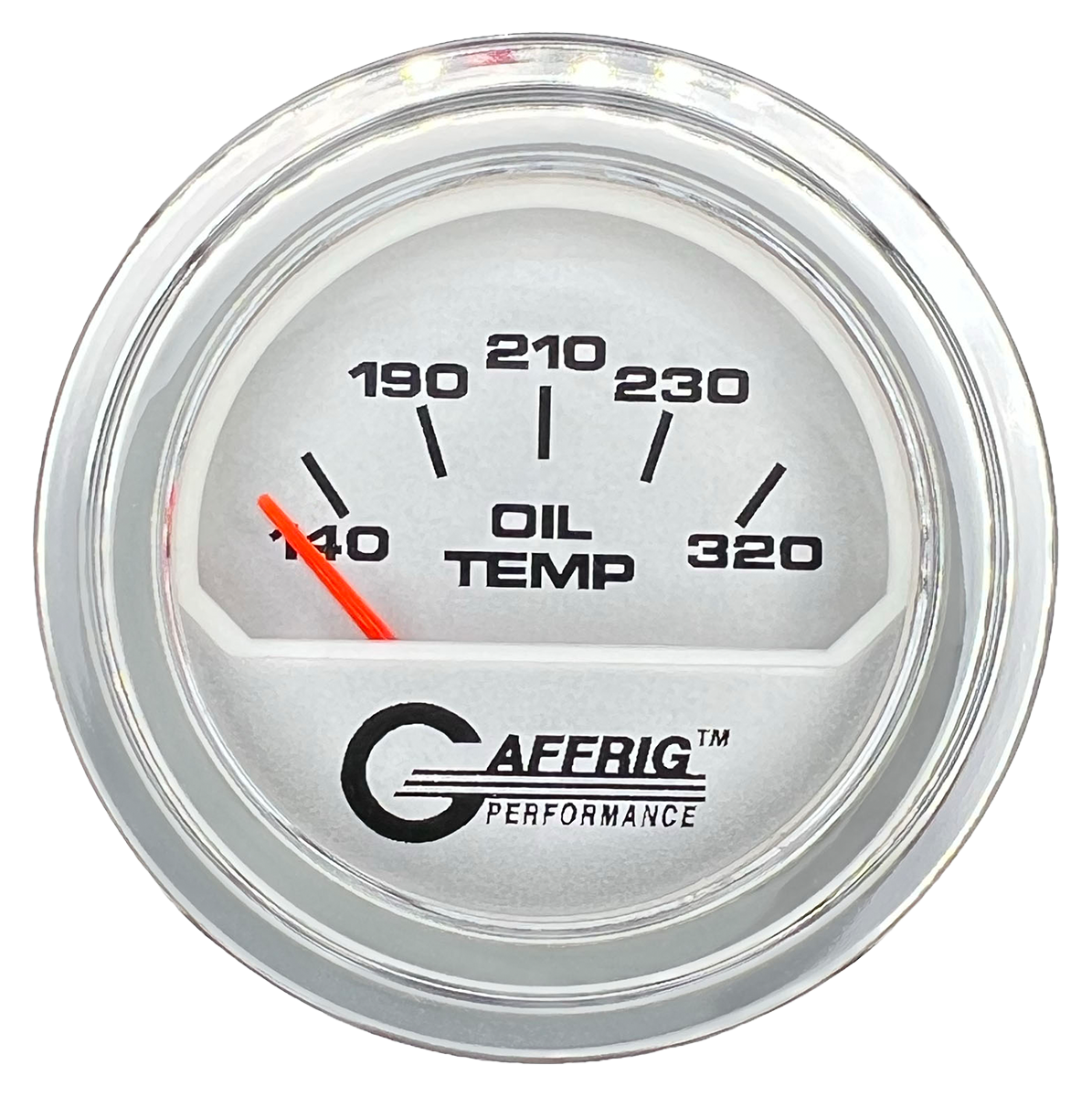GAFFRIG PART #195820 2 INCH ELECTRIC OIL TEMPERATURE MARINE BOAT GAUGE 100-320 F PLATINUM