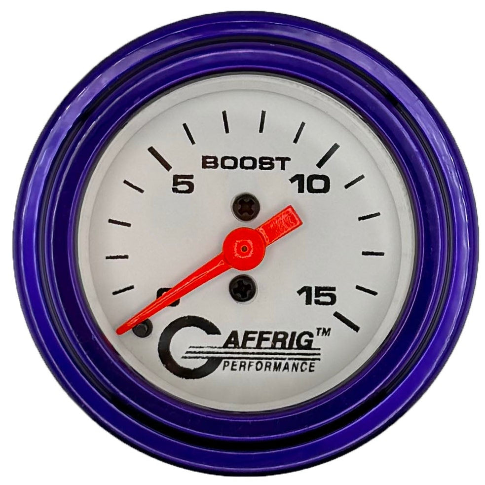 GAFFRIG PART #196500 2 INCH MECHANICAL BOOST MARINE BOAT GAUGE 0-15 PSI WHITE