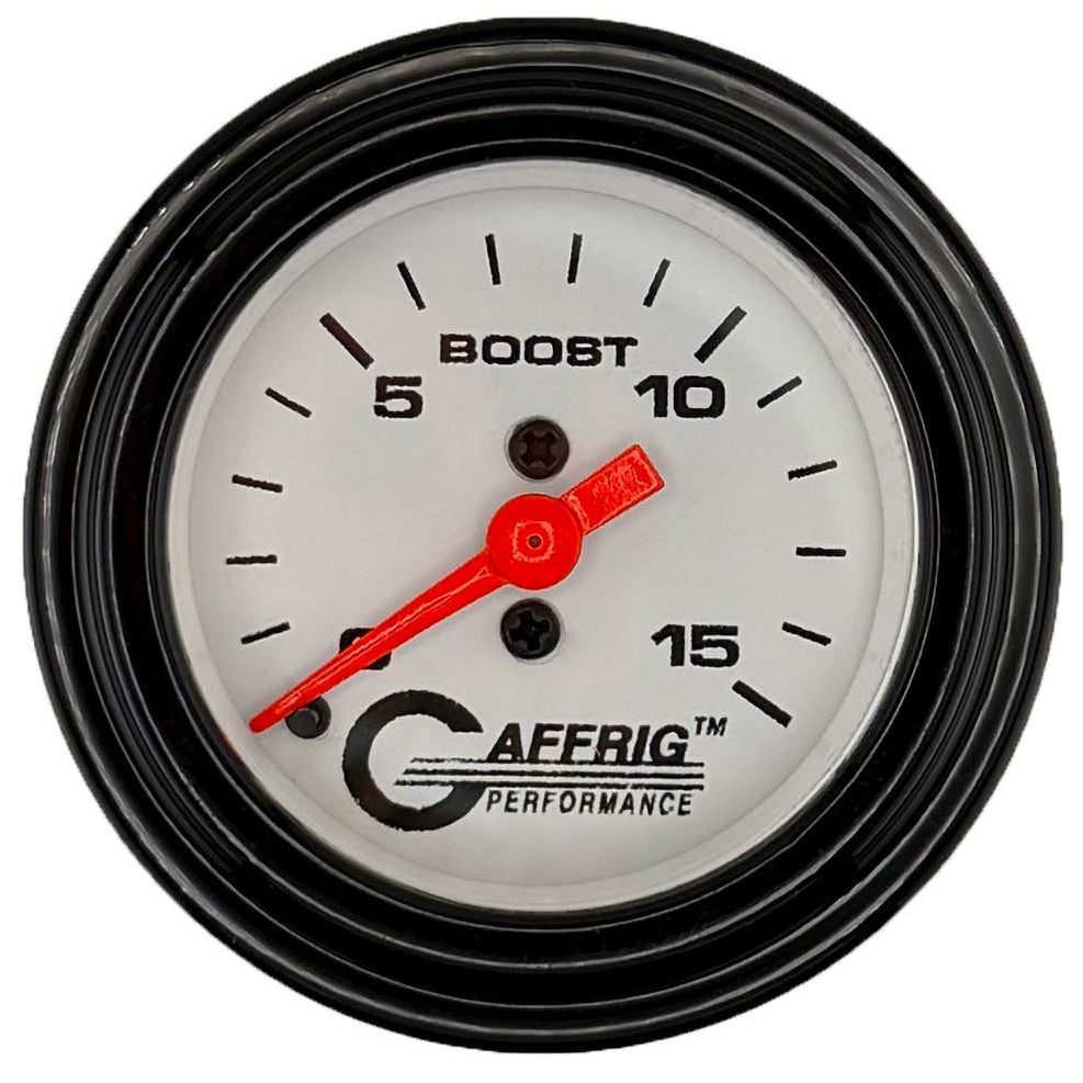 GAFFRIG PART #196500 2 INCH MECHANICAL BOOST MARINE BOAT GAUGE 0-15 PSI WHITE