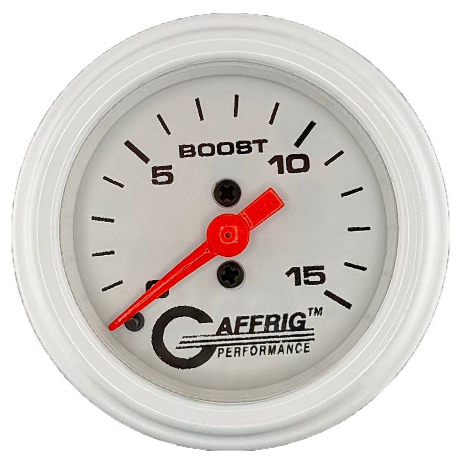GAFFRIG PART #196500 2 INCH MECHANICAL BOOST MARINE BOAT GAUGE 0-15 PSI WHITE