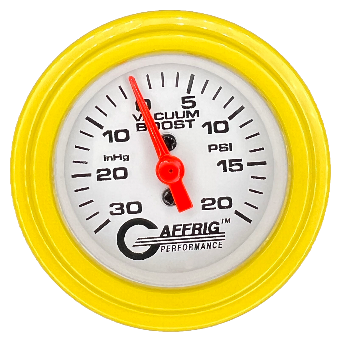 #196518 2 INCH MECHANICAL VACUUM 0-30HG/BOOST 0-20 PSI- WHITE Yellow / Step