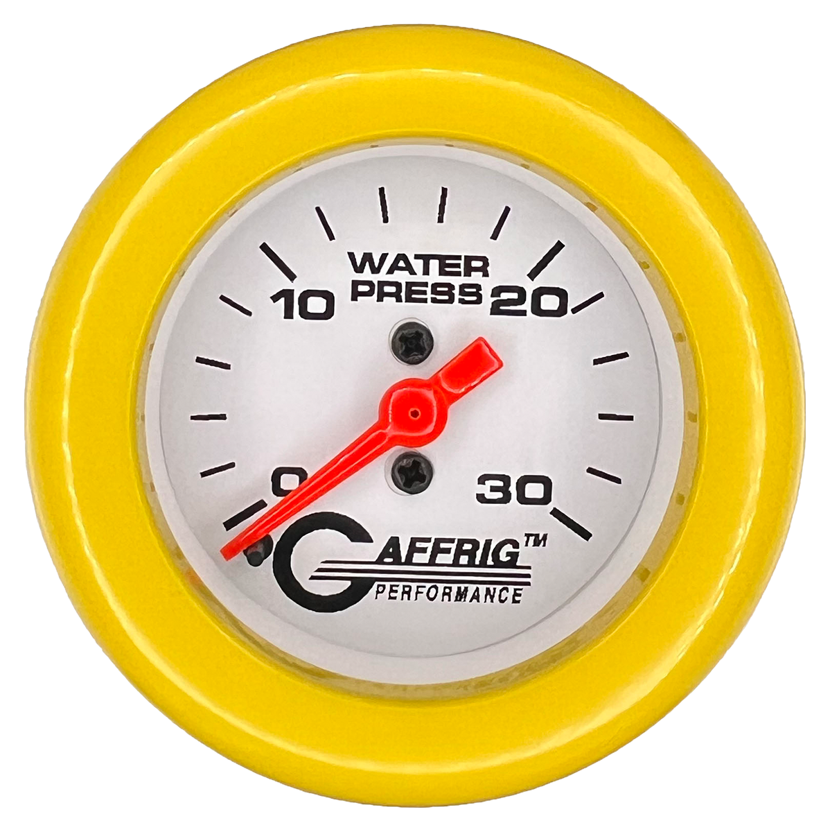 #196522 2 INCH MECHANICAL WATER PRESS. 0-30 PSI WHITE Yellow / Step