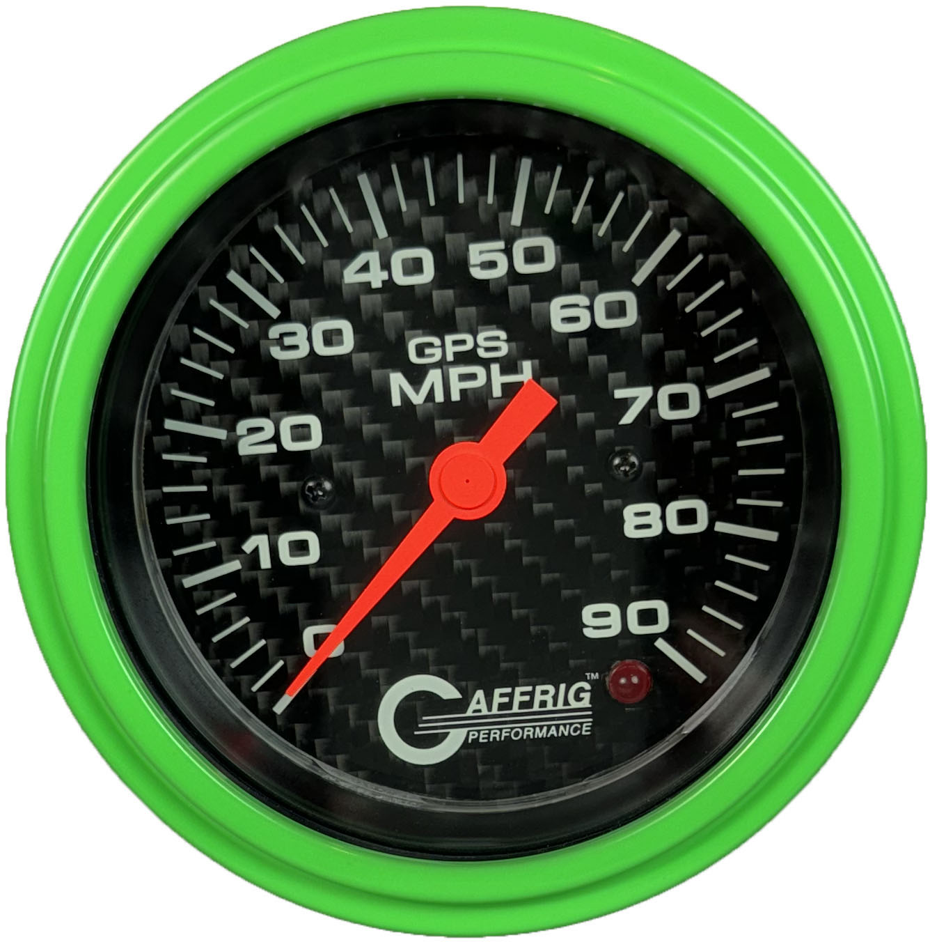 GAFFRIG PART #4053 3 3/8 INCH GPS ANALOG 90 MPH SPEEDOMETER MARINE BOAT GAUGE HEAD ONLY CARBON FIBER