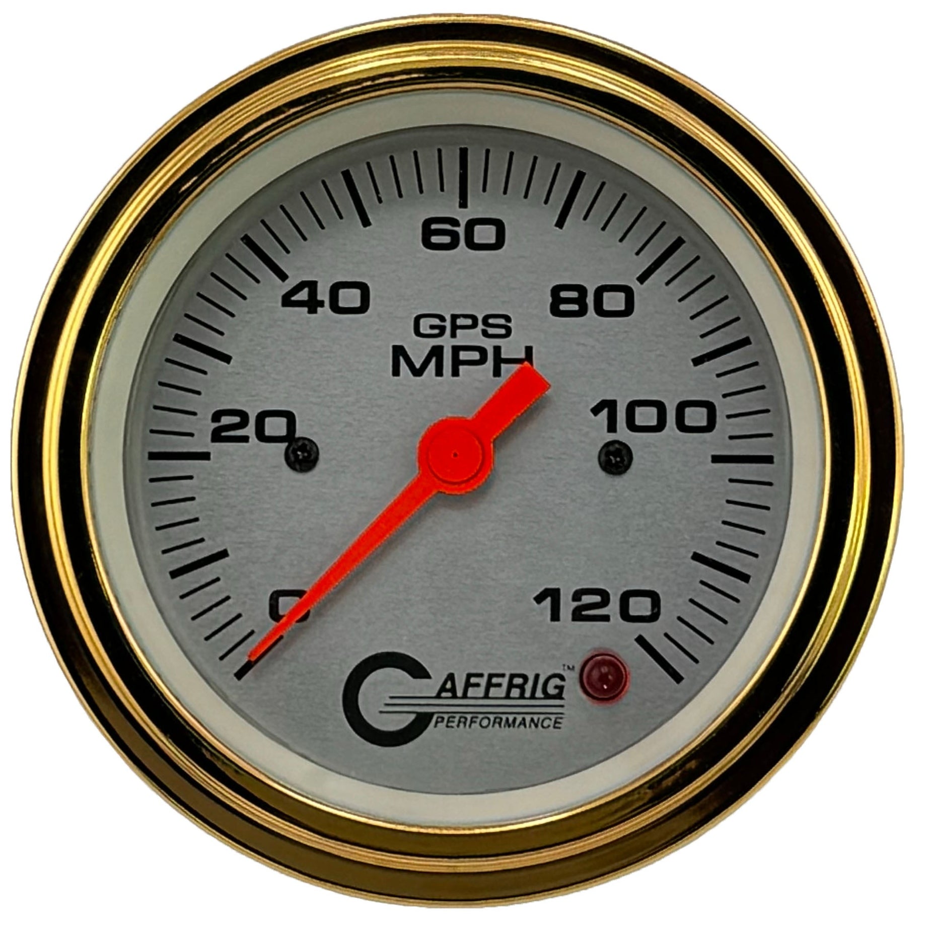 GAFFRIG PART #4555 3 3/8 INCH GPS ANALOG 120 MPH SPEEDOMETER MARINE BOAT GAUGE HEAD ONLY PLATINUM