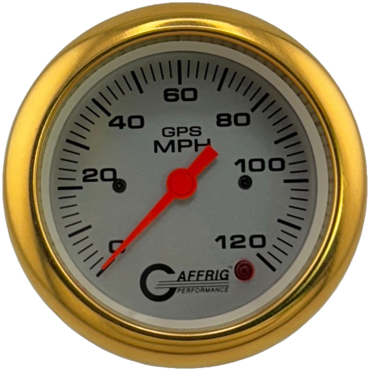 GAFFRIG PART #4555 3 3/8 INCH GPS ANALOG 120 MPH SPEEDOMETER MARINE BOAT GAUGE HEAD ONLY PLATINUM