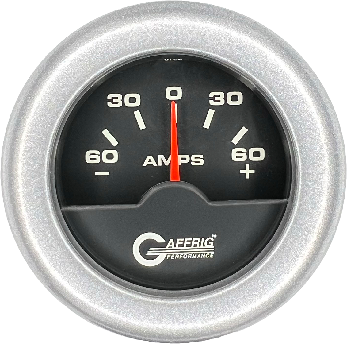 GAFFRIG PART #5000 2 INCH ELECTRIC AMMETER GAUGE -60/+60 AMP BLACK PLATINUM / STEP RIM