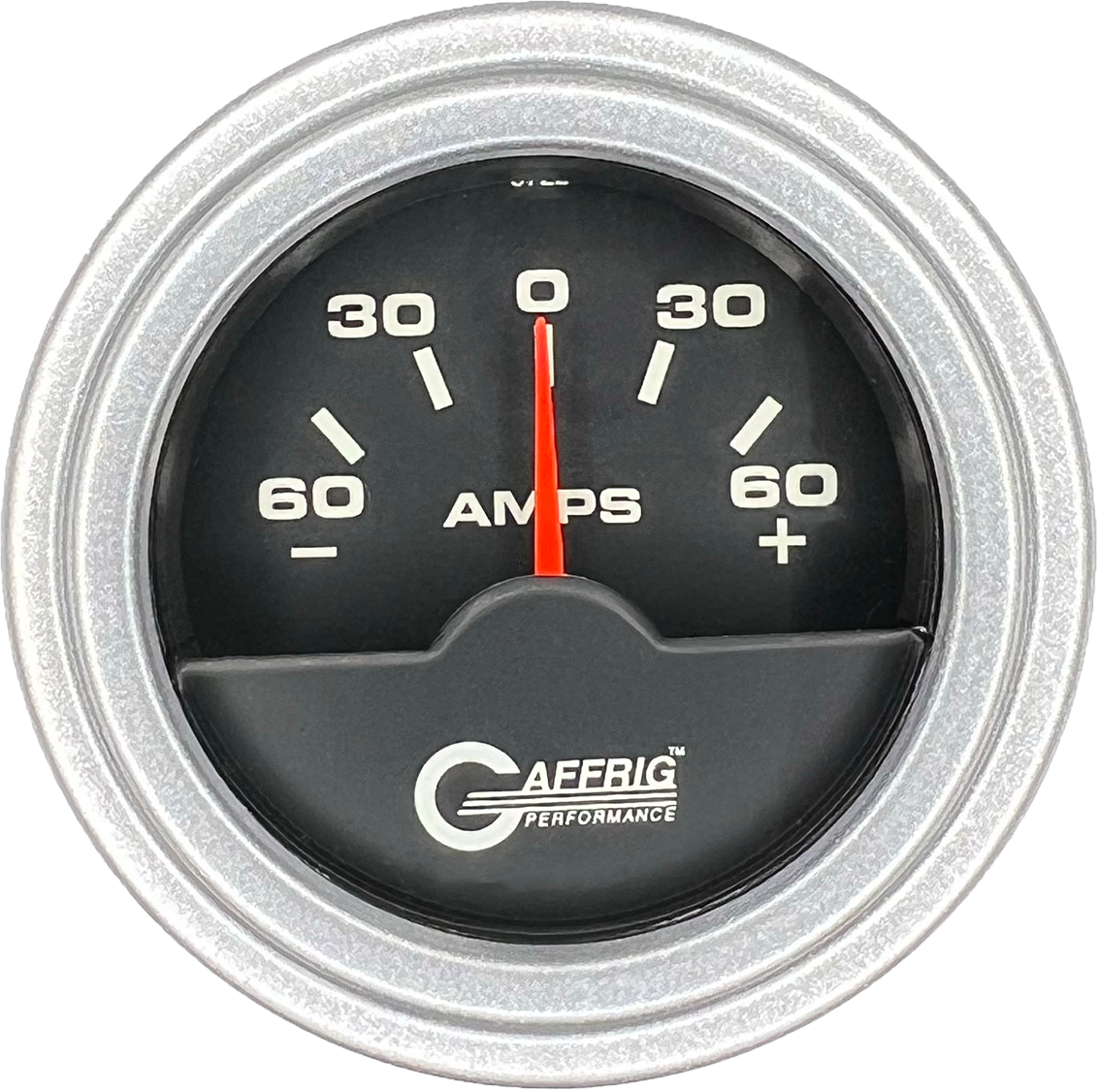 GAFFRIG PART #5000 2 INCH ELECTRIC AMMETER GAUGE -60/+60 AMP BLACK PLATINUM / STEP RIM