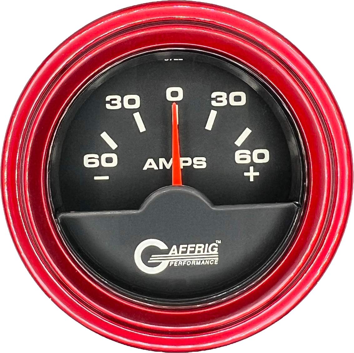GAFFRIG PART #5000 2 INCH ELECTRIC AMMETER GAUGE -60/+60 AMP BLACK RED / STEP RIM