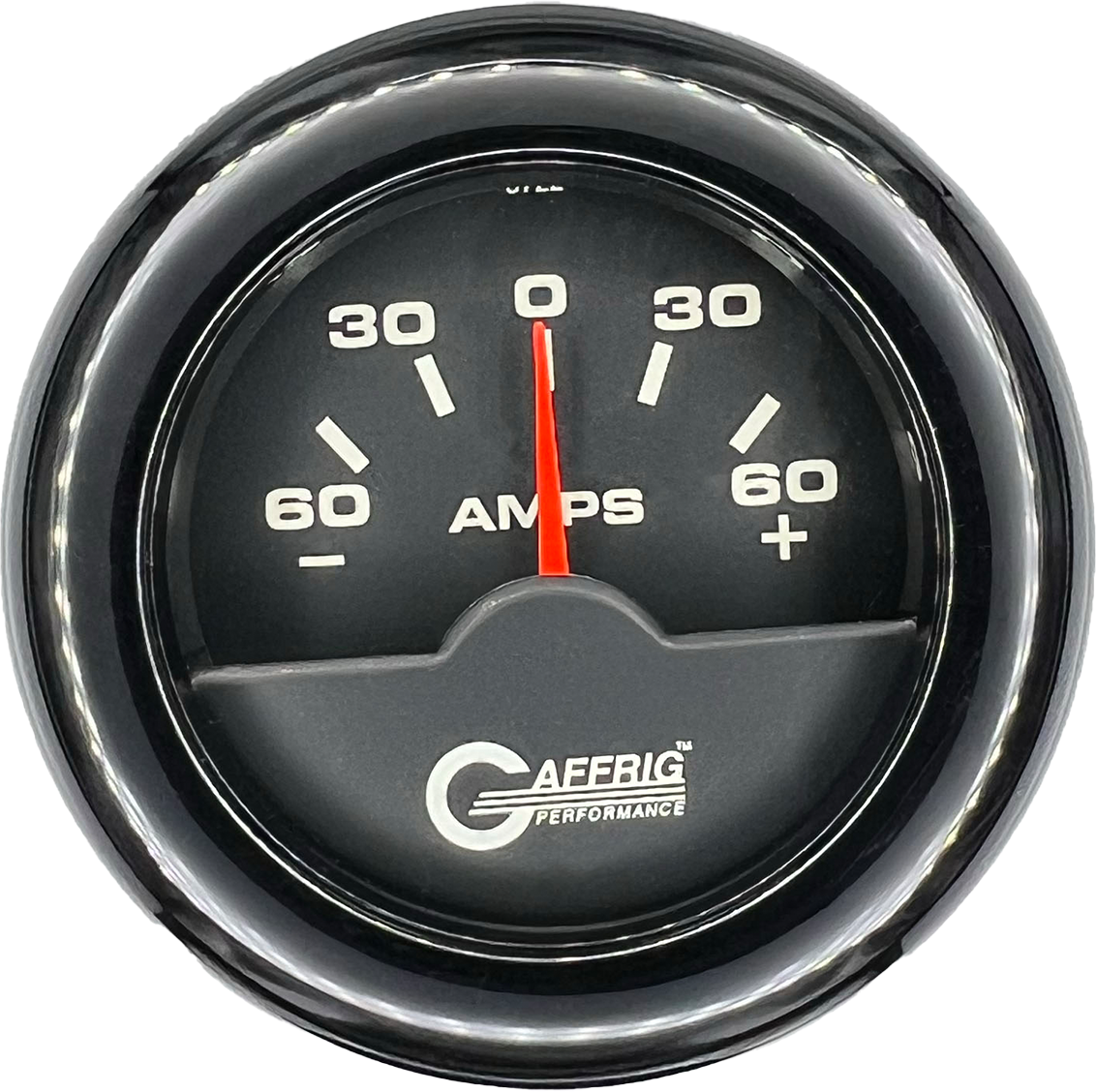 GAFFRIG PART #5000 2 INCH ELECTRIC AMMETER GAUGE -60/+60 AMP BLACK BLACK / FAT RIM