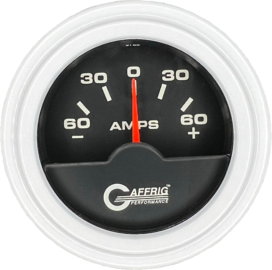 GAFFRIG PART #5000 2 INCH ELECTRIC AMMETER GAUGE -60/+60 AMP BLACK WHITE / STEP RIM