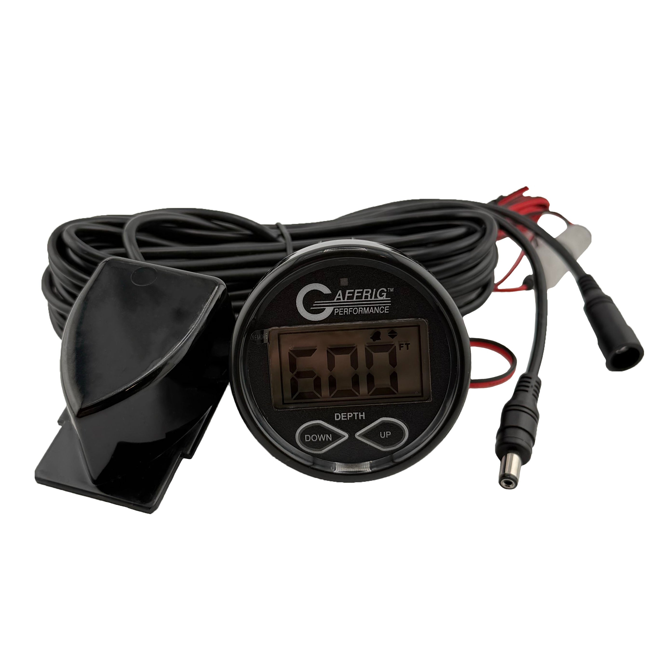 GAFFRIG PART #5003 2 INCH HIGH PERFORMANCE DIGITAL DEPTH SOUNDER MARINE BOAT GAUGE KIT BLACK W/ALARM - BLACK