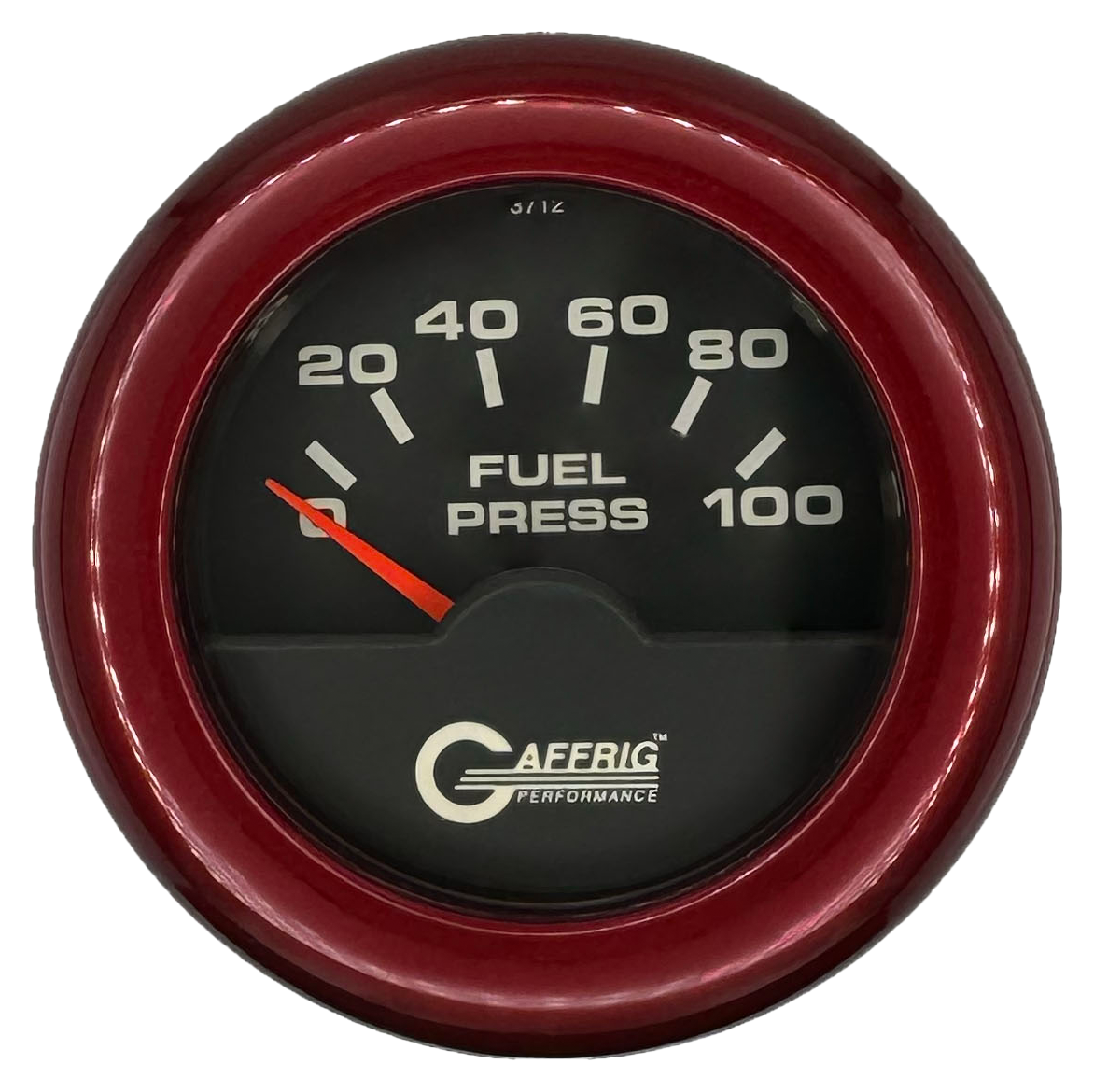 #5004 2 INCH ELECTRIC FUEL PRESS. 0-100 PSI BLACK Red / Step