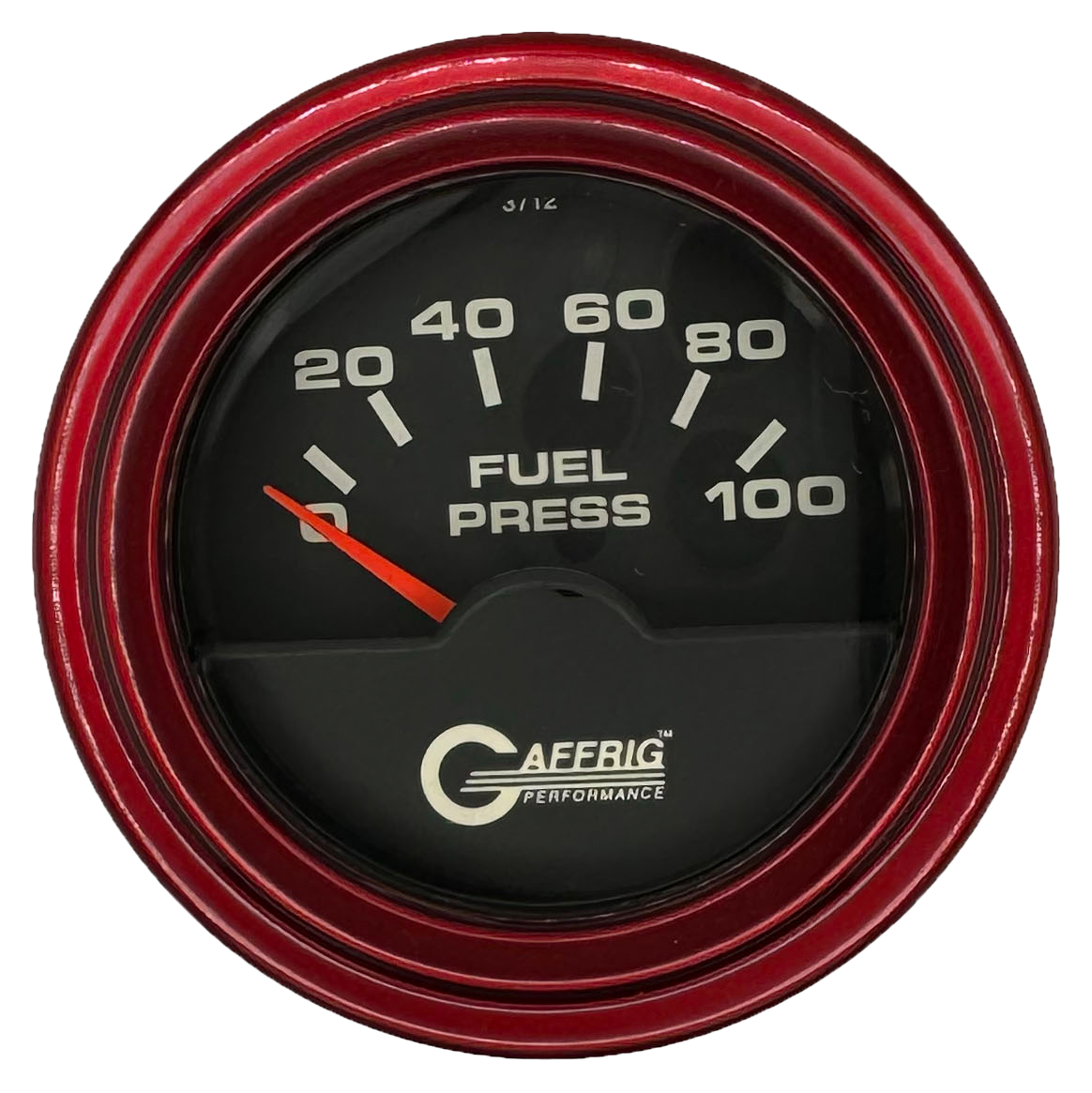 #5004 2 INCH ELECTRIC FUEL PRESS. 0-100 PSI BLACK Red / Step