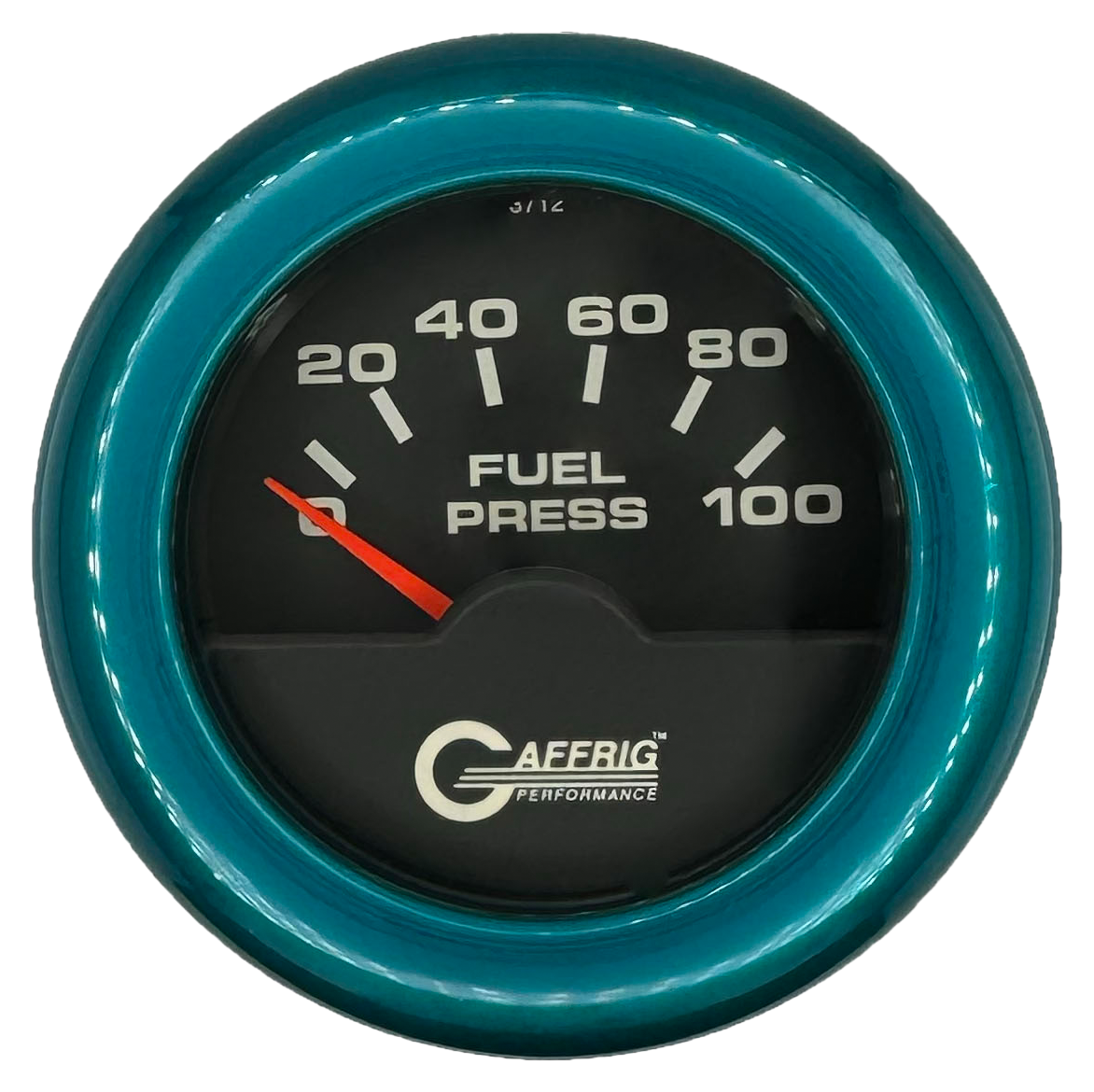 #5004 2 INCH ELECTRIC FUEL PRESS. 0-100 PSI BLACK Teal / Step