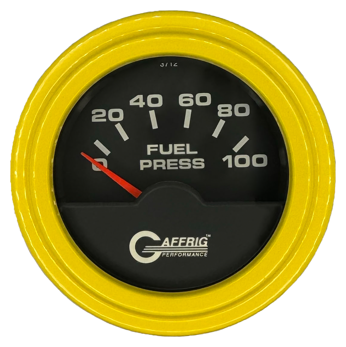 #5004 2 INCH ELECTRIC FUEL PRESS. 0-100 PSI BLACK Yellow / Step